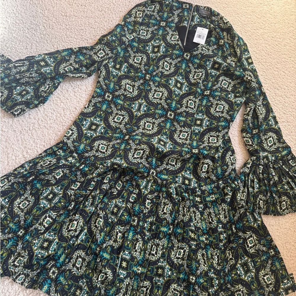 The Limited  Dress in Green and Blue Pattern